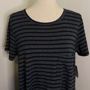 NWT LulaRoe black and gray striped Carly dress